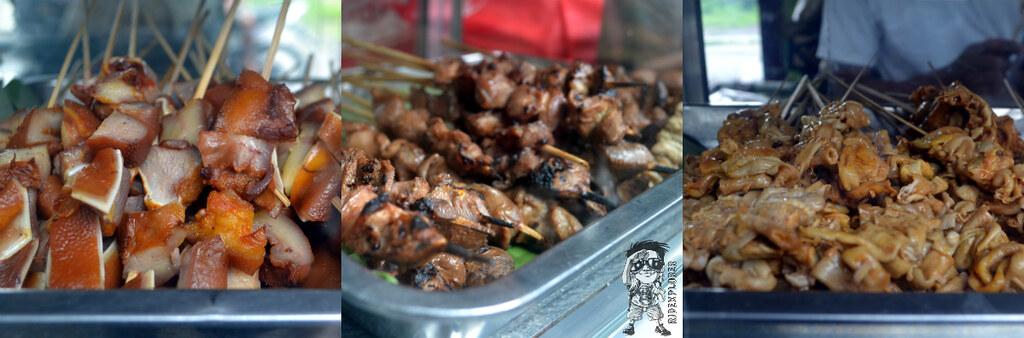Pork BBQ and isaw skewers at Mang Larry's